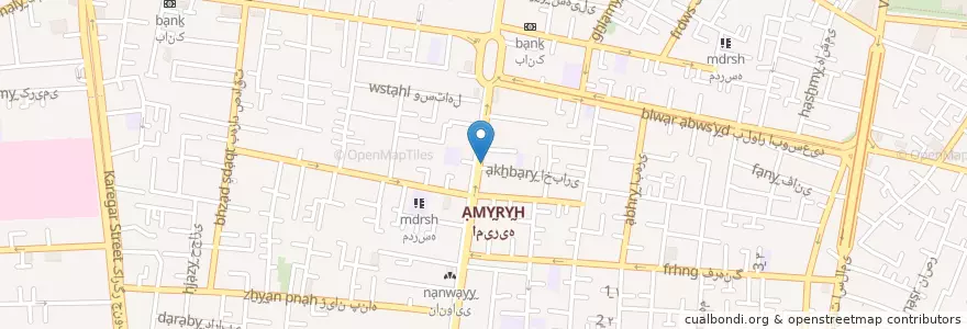 Mapa de ubicacion de بانک انصار en イラン, テヘラン, شهرستان تهران, テヘラン, بخش مرکزی شهرستان تهران.