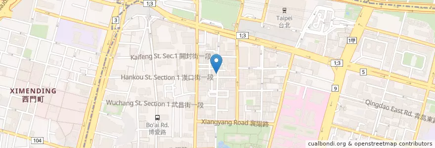 Mapa de ubicacion de Dumpling bun en Tayvan, 新北市, Taipei, 中正區.