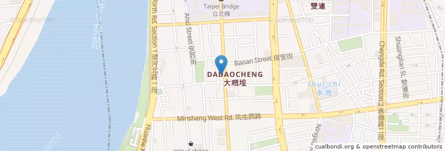 Mapa de ubicacion de 福州料理 en Taiwan, New Taipei, Taipei, Datong District.