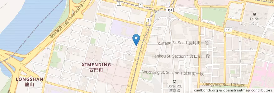 Mapa de ubicacion de 旺角石頭火鍋 en 臺灣, 新北市, 臺北市, 萬華區.