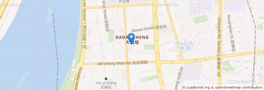 Mapa de ubicacion de 鮮堡漢堡 en Taïwan, Nouveau Taipei, Taipei, 大同區.
