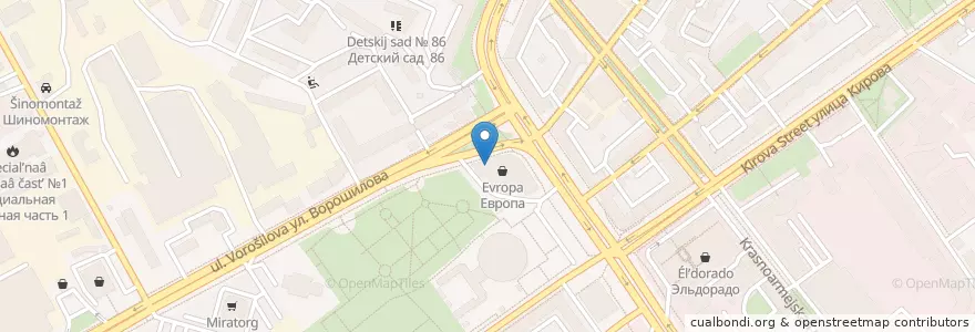 Mapa de ubicacion de Линия здоровья en Rusia, Distrito Federal Central, Óblast De Vorónezh, Городской Округ Воронеж.