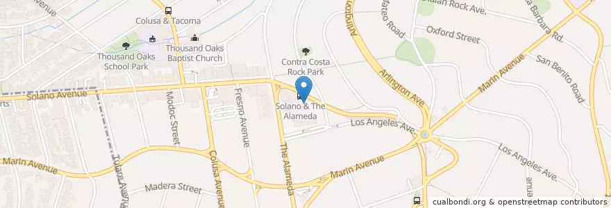 Mapa de ubicacion de Dandelion Nursery School en United States, California, Alameda County, Berkeley.