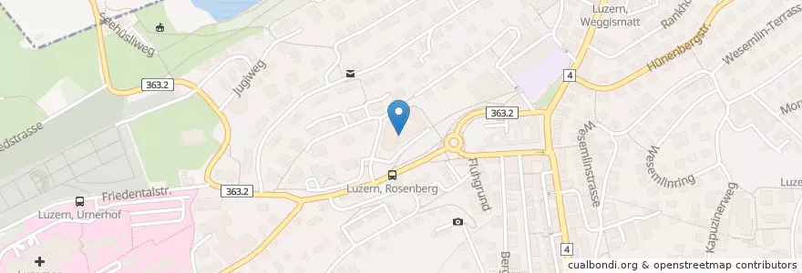 Mapa de ubicacion de Betagtenzentrum Rosenberg en Zwitserland, Luzern, Luzern.
