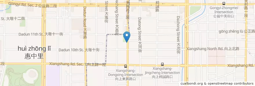 Mapa de ubicacion de 超吉飯桶 東興店 en تايوان, تاي شانغ, 南屯區.