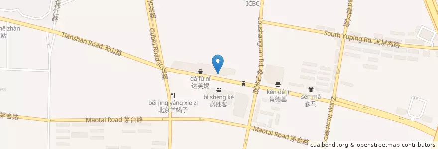 Mapa de ubicacion de KFC en 中国, 上海市, 長寧区.