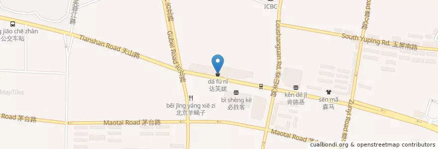 Mapa de ubicacion de 85℃ en Chine, Shanghai, District De Changning.