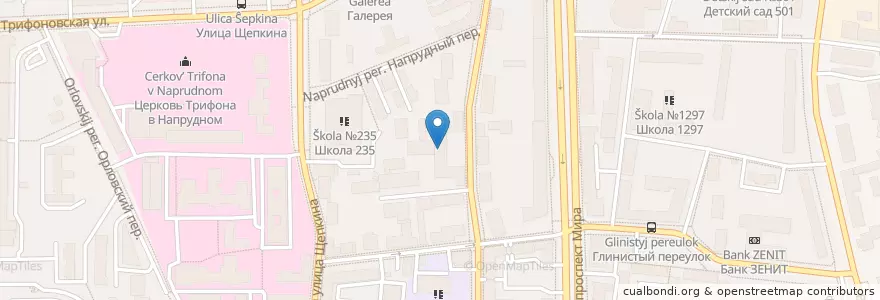 Mapa de ubicacion de Поликлиника Центросоюза en Russia, Distretto Federale Centrale, Москва, Центральный Административный Округ, Мещанский Район.