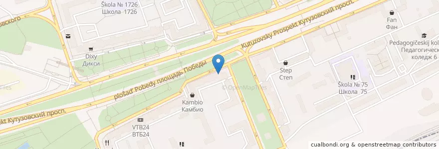 Mapa de ubicacion de Папа'с Бургерс en Rusia, Центральный Федеральный Округ, Москва, Западный Административный Округ, Район Дорогомилово.