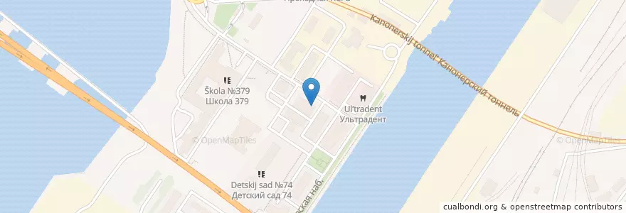 Mapa de ubicacion de Два товарища en Russie, District Fédéral Du Nord-Ouest, Oblast De Léningrad, Saint-Pétersbourg, Кировский Район, Округ Морские Ворота.