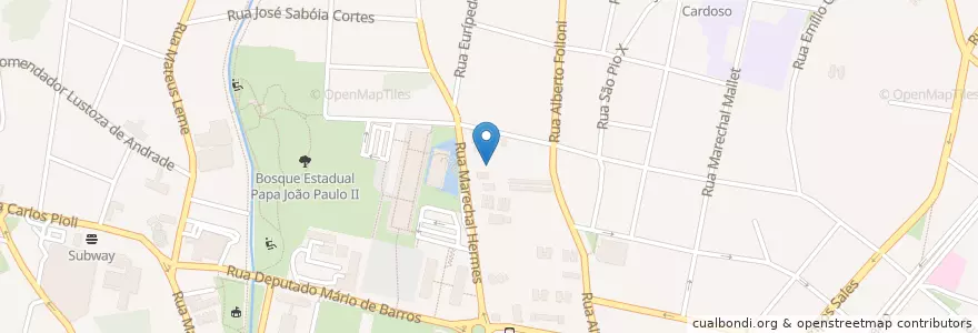Mapa de ubicacion de Sunset Café en ブラジル, 南部地域, パラナ, Região Geográfica Intermediária De Curitiba, Região Metropolitana De Curitiba, Microrregião De Curitiba, クリチバ.