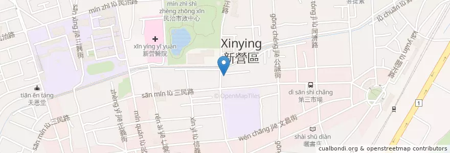 Mapa de ubicacion de 星巴克 en تايوان, تاينان, 新營區.