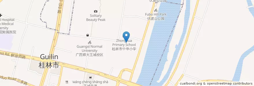 Mapa de ubicacion de Six Sence Restaurant en China, Guangxi, Guilin.