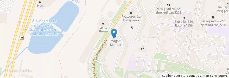 Mapa de ubicacion de Мята Лаунж en Rusia, Центральный Федеральный Округ, Москва, Юго-Восточный Административный Округ, Район Выхино-Жулебино.