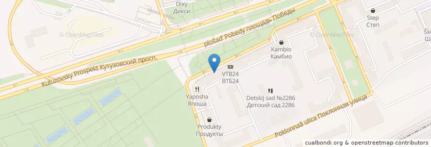 Mapa de ubicacion de Ригла en 러시아, Центральный Федеральный Округ, Москва, Западный Административный Округ, Район Дорогомилово.