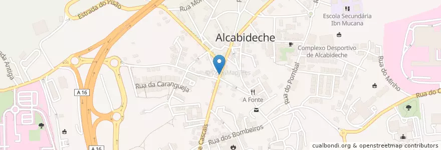Mapa de ubicacion de Centro Alcabideche en ポルトガル, Área Metropolitana De Lisboa, Lisboa, Grande Lisboa, Cascais, Alcabideche.