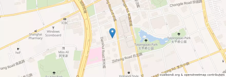 Mapa de ubicacion de 东亚银行 en China, Shanghai, Huangpu.