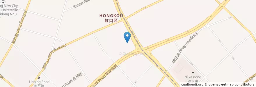 Mapa de ubicacion de 东亚银行 en China, Xangai, Hongkou.