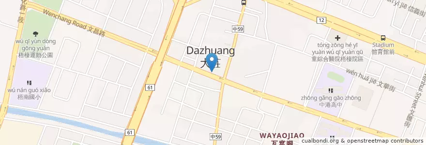 Mapa de ubicacion de 池上飯包 en تایوان, تایچونگ, 梧棲區.