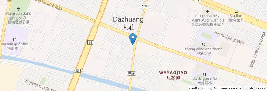 Mapa de ubicacion de 良記烤鴨 en تايوان, تاي شانغ, 梧棲區.
