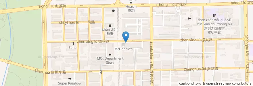 Mapa de ubicacion de 东亚银行 en 中国, 广东省, 深圳市, 福田区.