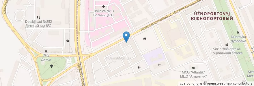 Mapa de ubicacion de Ресурсный центр для инвалидов en Rusia, Центральный Федеральный Округ, Москва, Юго-Восточный Административный Округ, Южнопортовый Район.