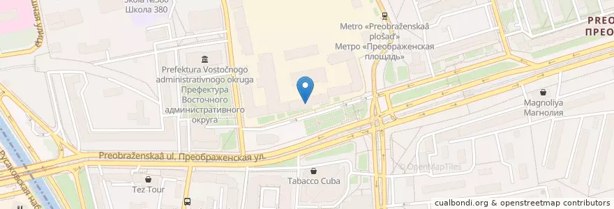Mapa de ubicacion de Нон Ла en Rusia, Distrito Federal Central, Москва, Восточный Административный Округ, Район Преображенское.