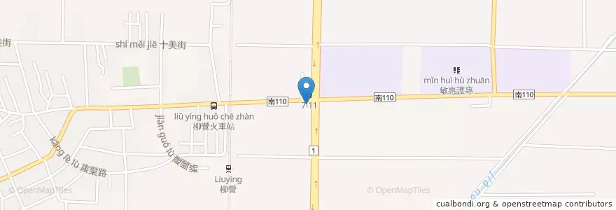 Mapa de ubicacion de 85度C en Taiwan, Tainan, Distretto Di Liuying.