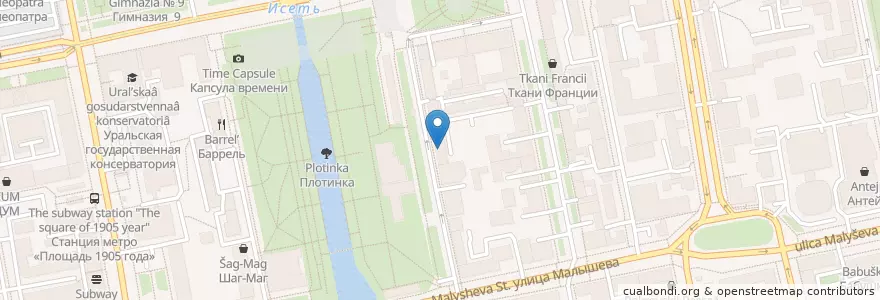 Mapa de ubicacion de Адмирал en Russia, Уральский Федеральный Округ, Свердловская Область, Городской Округ Екатеринбург.