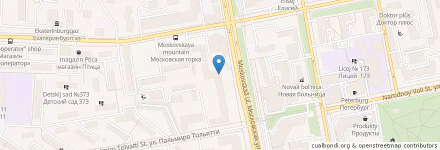 Mapa de ubicacion de Профессорская плюс en ロシア, ウラル連邦管区, スヴェルドロフスク州, エカテリンブルク管区.