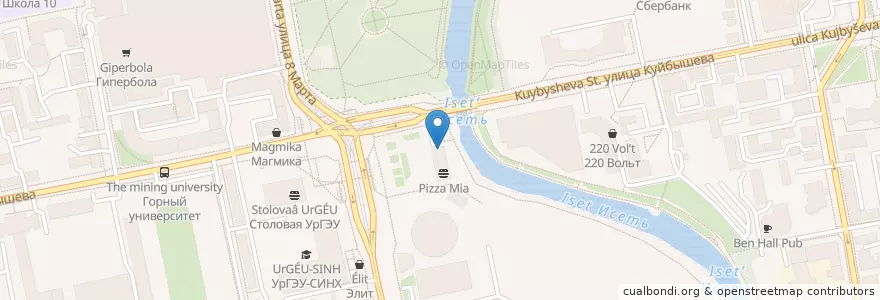 Mapa de ubicacion de Додо пицца en Rússia, Уральский Федеральный Округ, Свердловская Область, Городской Округ Екатеринбург.