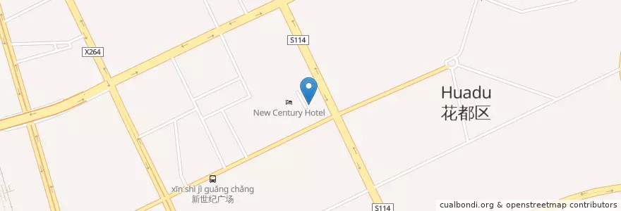 Mapa de ubicacion de 东亚银行 en China, Provincia De Cantón, Cantón, 花都区 (Huadu).