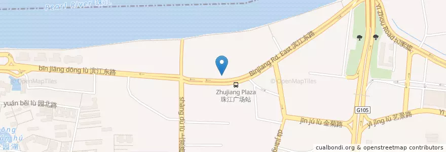 Mapa de ubicacion de 东亚银行 en Cina, Guangdong, 广州市, 海珠区, 赤岗街道.