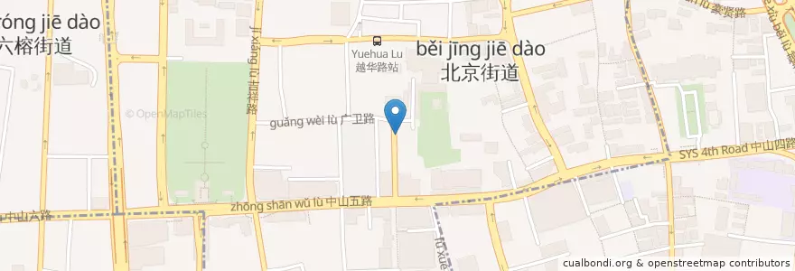 Mapa de ubicacion de 东亚银行 en 중국, 광둥성, 광저우시, 越秀区, 北京街道.