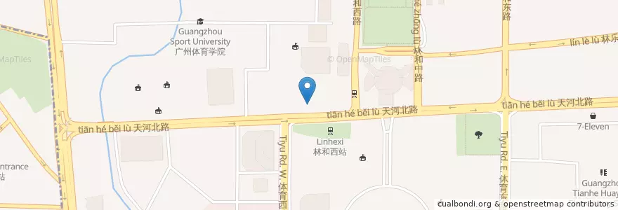 Mapa de ubicacion de 东亚银行 en Китай, Гуандун, Гуанчжоу, 天河区, 林和街道.