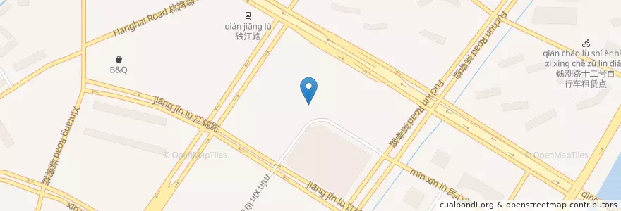 Mapa de ubicacion de 东亚银行 en China, Zhejiang, Hangzhou, 江干区, 四季青街道.