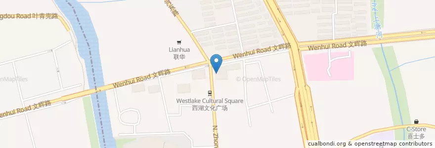 Mapa de ubicacion de 东亚银行 en چین, چجیانگ, هانگژو, 下城区, 朝晖街道.