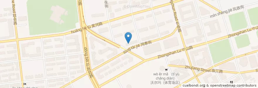 Mapa de ubicacion de 东亚银行 en 中国, 辽宁省, 大连市, 西岗区, 中山公园街道.