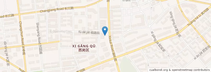 Mapa de ubicacion de 东亚银行 en China, Liaoning, 大连市, 西岗区, 北京街道.