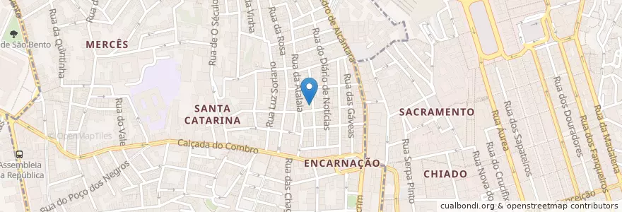 Mapa de ubicacion de Casa de Fados en البرتغال, Área Metropolitana De Lisboa, Lisboa, Grande Lisboa, لشبونة, Misericórdia.