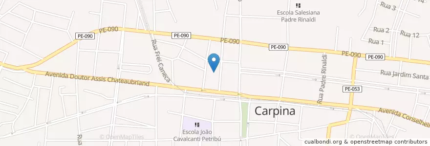 Mapa de ubicacion de Prefeitura Municipal de Carpina en Бразилия, Северо-Восточный Регион, Пернамбуку, Região Geográfica Intermediária Do Recife, Região Geográfica Imediata De Carpina, Carpina.