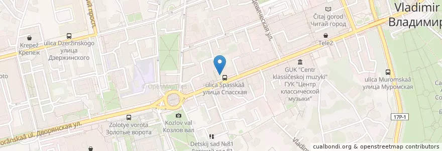 Mapa de ubicacion de Вита Экспресс en Russland, Föderationskreis Zentralrussland, Oblast Wladimir, Городской Округ Владимир.