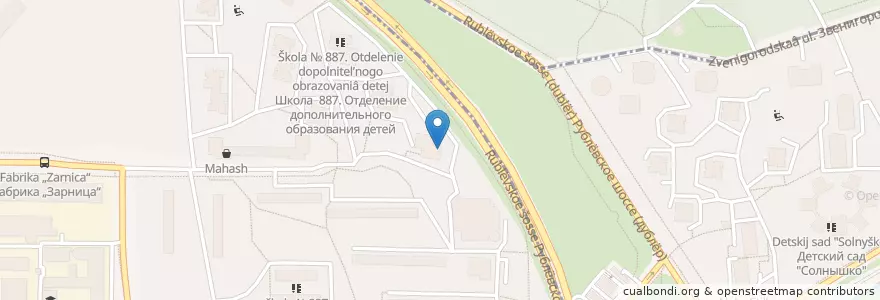 Mapa de ubicacion de CMD en Rusland, Centraal Federaal District, Moskou, Западный Административный Округ, Район Фили-Давыдково.