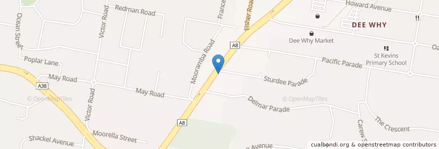 Mapa de ubicacion de Domino's en Australia, New South Wales, Sydney, Northern Beaches Council.