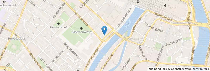 Mapa de ubicacion de Brooklyn Burgermeister en Schweiz/Suisse/Svizzera/Svizra, Zürich, Bezirk Zürich, Zürich.