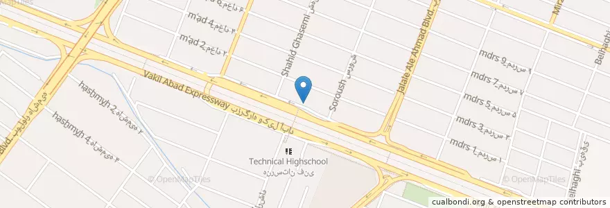 Mapa de ubicacion de داروخانه دکتر انصاری en Иран, Хорасан-Резави, شهرستان مشهد, مشهد, بخش مرکزی شهرستان مشهد.