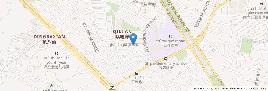 Mapa de ubicacion de 晴光車輪餅 en 台湾, 新北市, 台北市, 北投区.