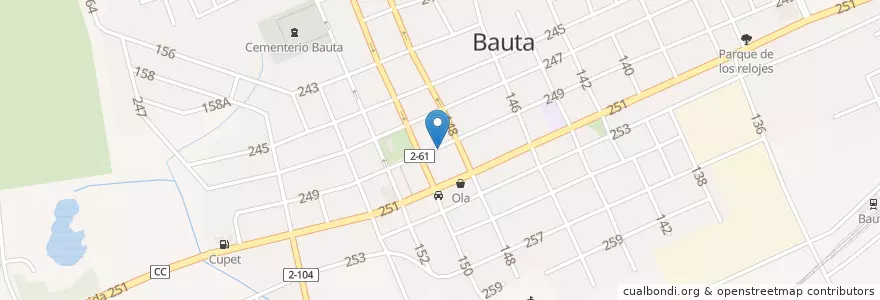 Mapa de ubicacion de Casa Rivero en 古巴, Artemisa, Bauta, Ciudad De Bauta.