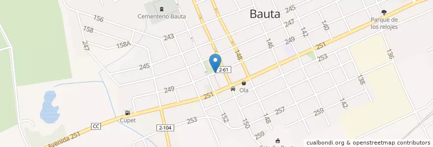 Mapa de ubicacion de Sardine en Куба, Артемиса, Bauta, Ciudad De Bauta.