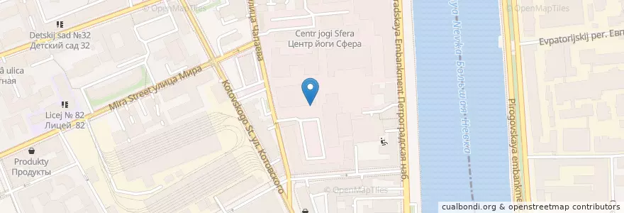 Mapa de ubicacion de Слойка en ロシア, 北西連邦管区, レニングラード州, サンクト ペテルブルク, Петроградский Район, Посадский Округ.